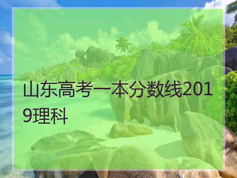 山东高考一本分数线2019理科