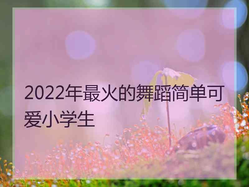 2022年最火的舞蹈简单可爱小学生