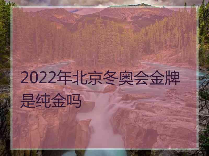 2022年北京冬奥会金牌是纯金吗