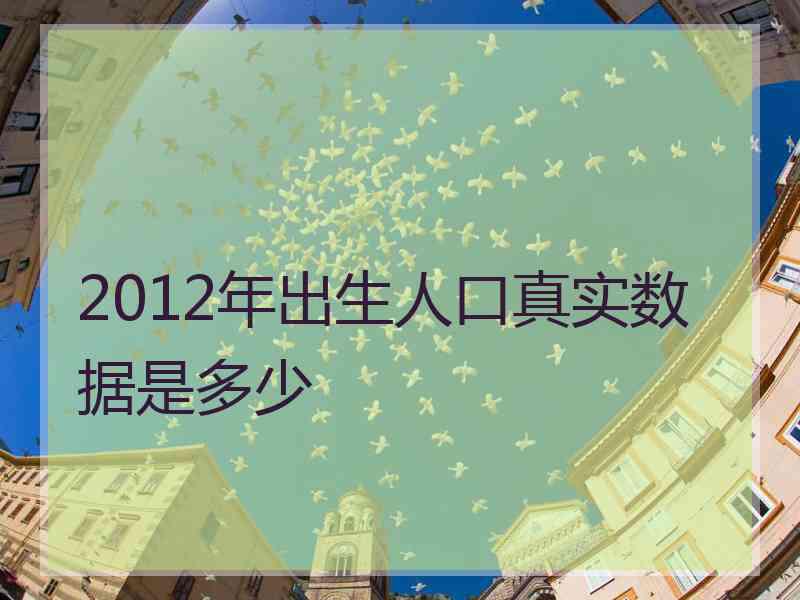 2012年出生人口真实数据是多少