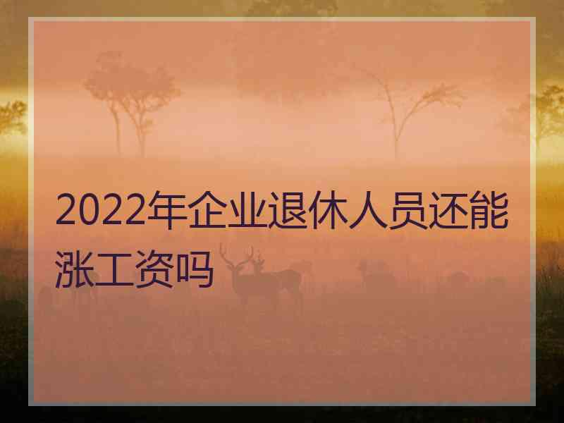 2022年企业退休人员还能涨工资吗