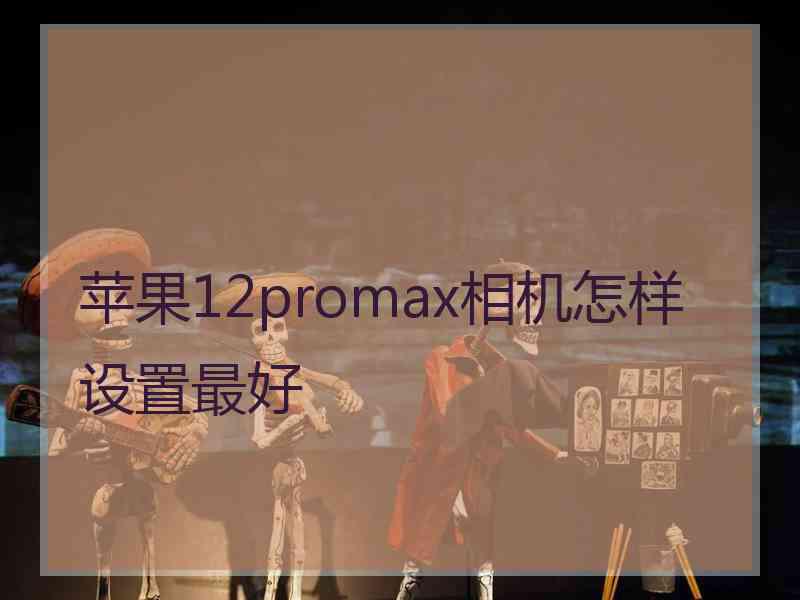 苹果12promax相机怎样设置最好