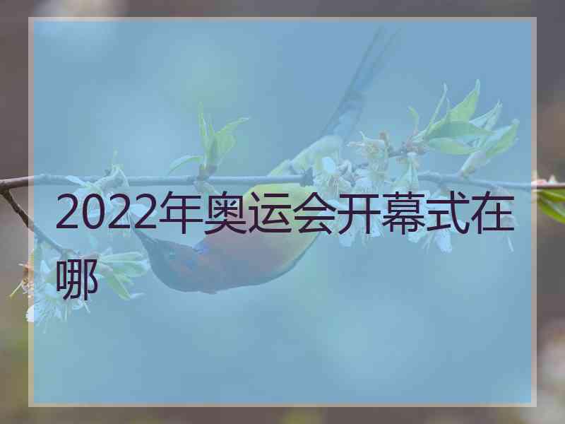 2022年奥运会开幕式在哪