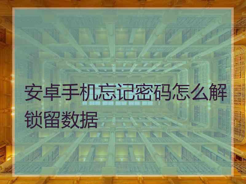 安卓手机忘记密码怎么解锁留数据