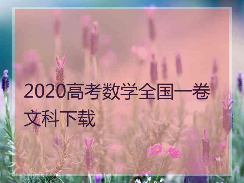 2020高考数学全国一卷文科下载