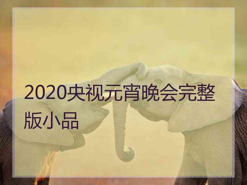 2020央视元宵晚会完整版小品