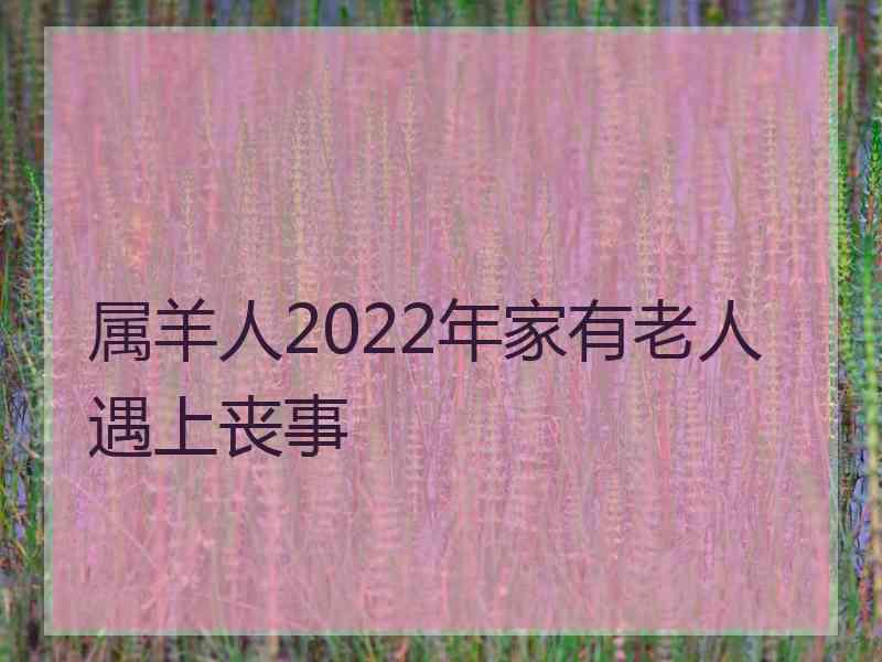 属羊人2022年家有老人遇上丧事