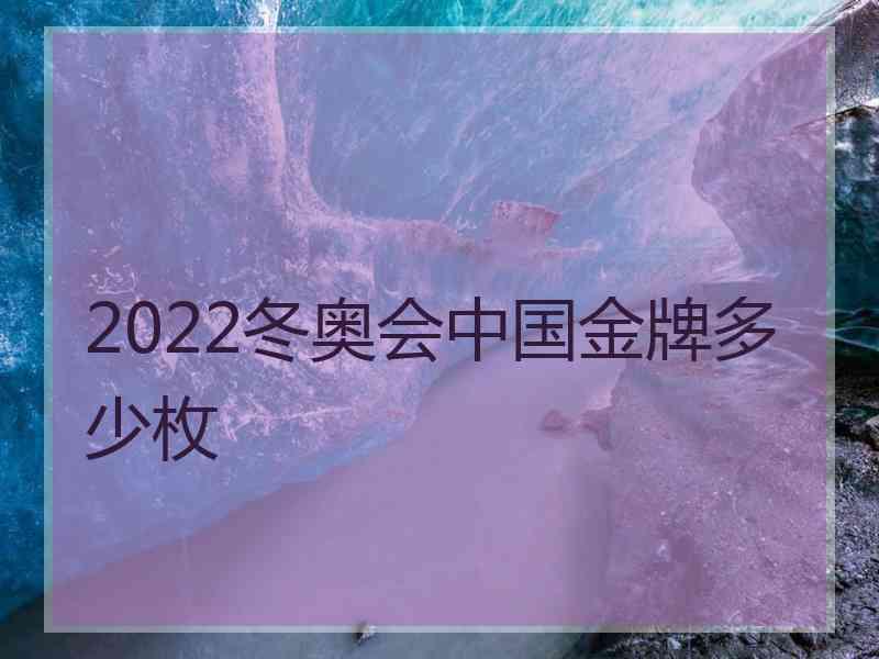 2022冬奥会中国金牌多少枚