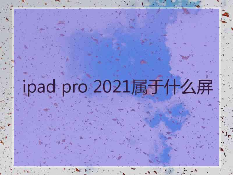 ipad pro 2021属于什么屏