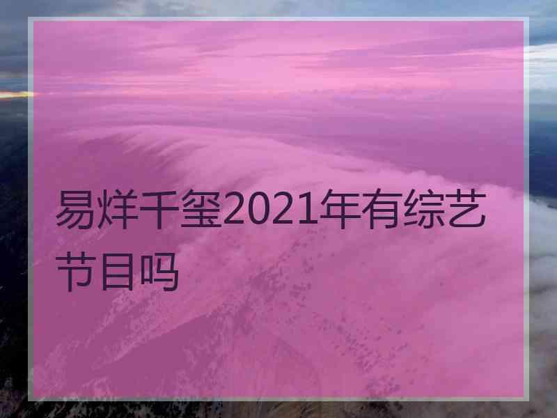 易烊千玺2021年有综艺节目吗