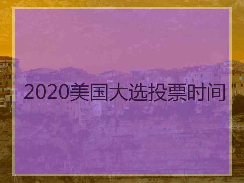 2020美国大选投票时间