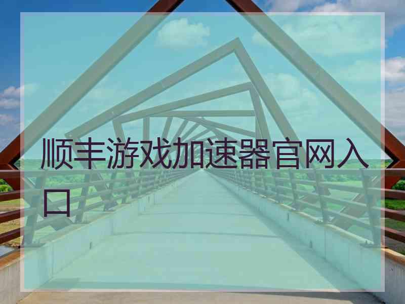 顺丰游戏加速器官网入口