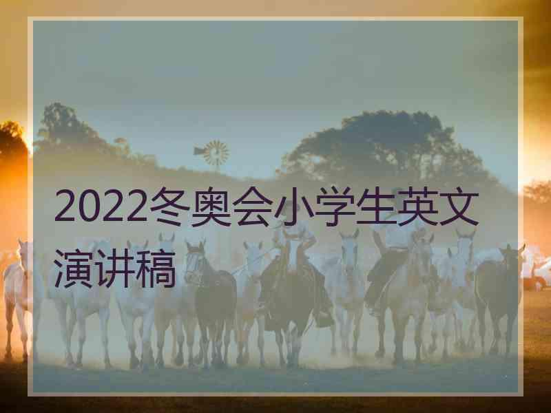 2022冬奥会小学生英文演讲稿