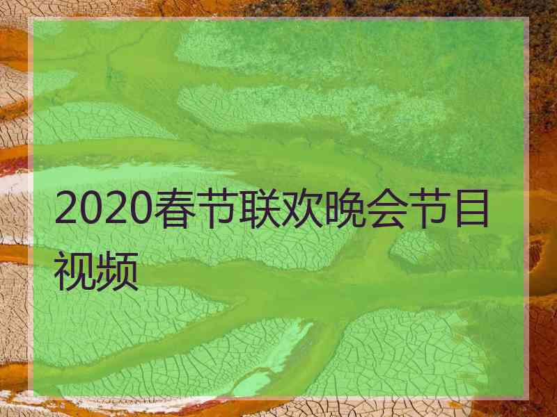 2020春节联欢晚会节目视频