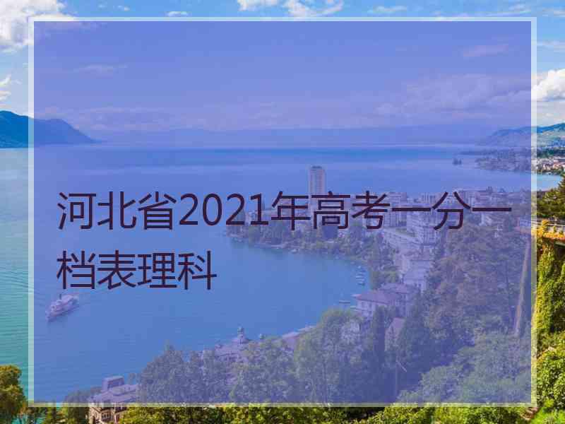 河北省2021年高考一分一档表理科