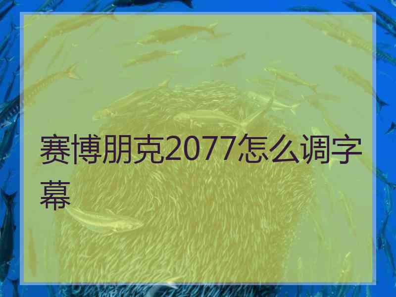 赛博朋克2077怎么调字幕