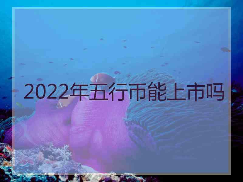 2022年五行币能上市吗