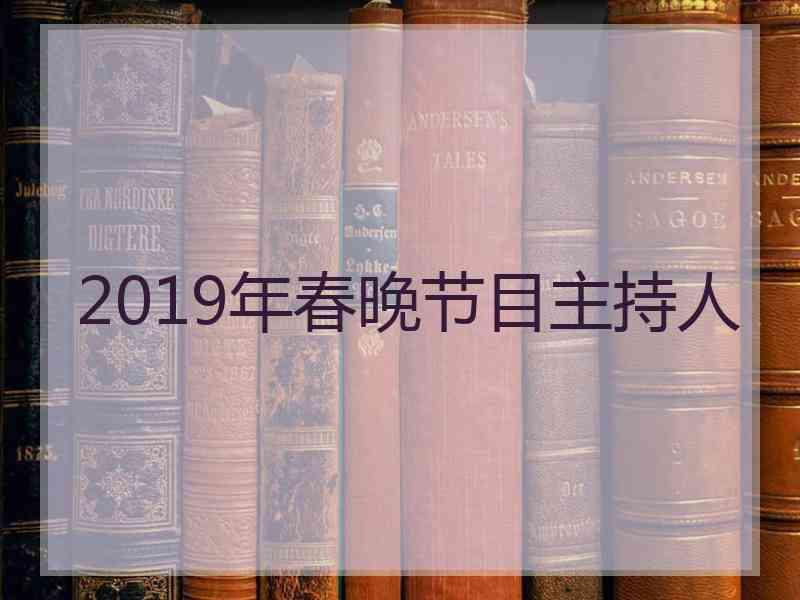 2019年春晚节目主持人