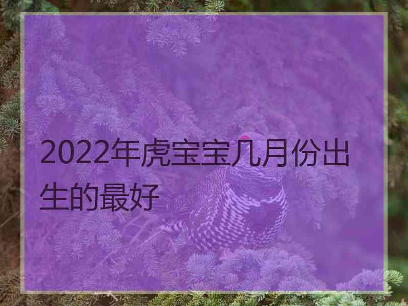 2022年虎宝宝几月份出生的最好