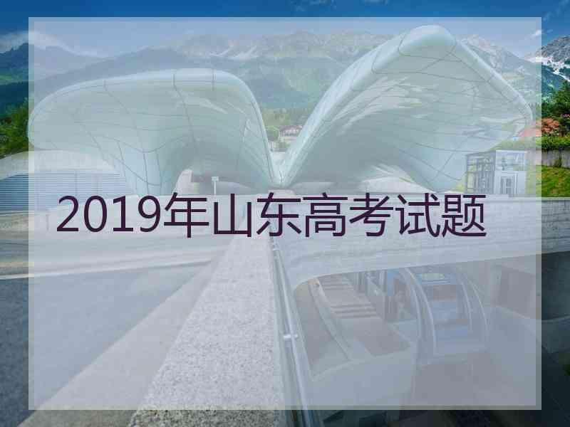 2019年山东高考试题