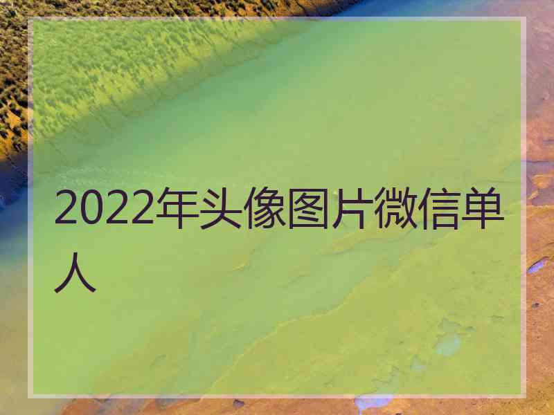 2022年头像图片微信单人