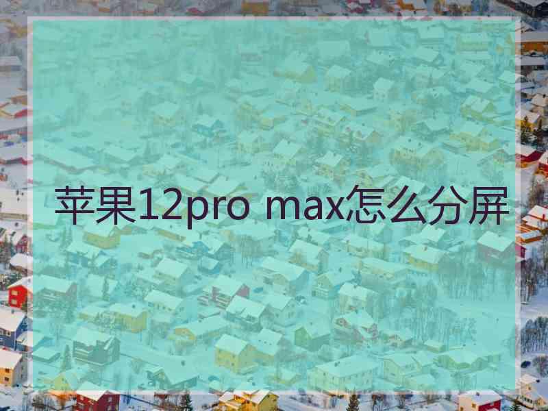 苹果12pro max怎么分屏