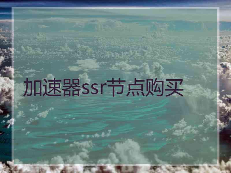 加速器ssr节点购买