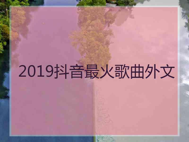 2019抖音最火歌曲外文