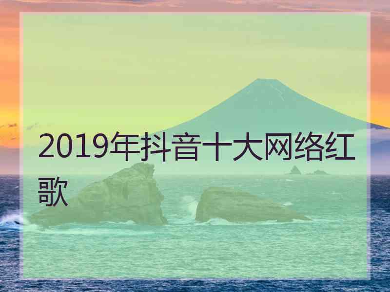 2019年抖音十大网络红歌