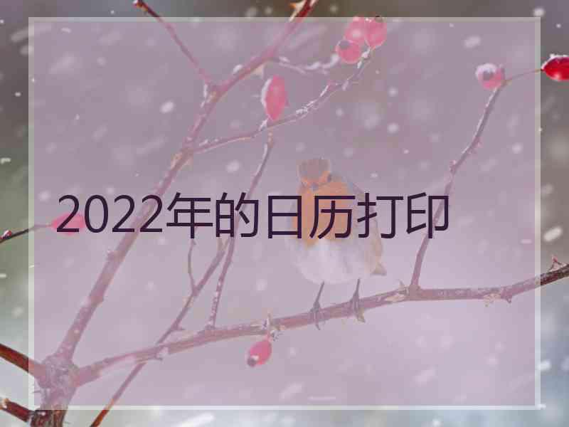 2022年的日历打印