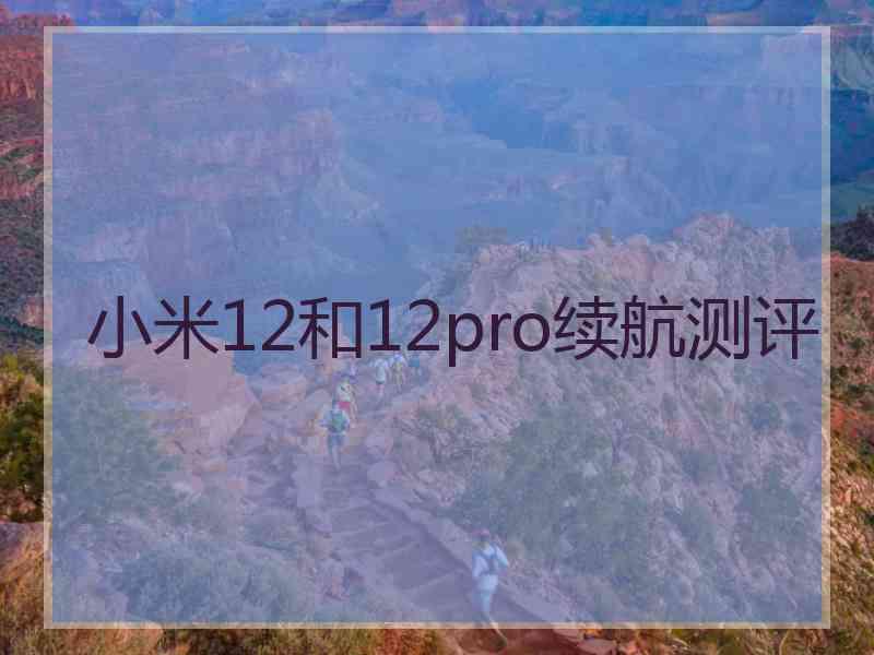 小米12和12pro续航测评