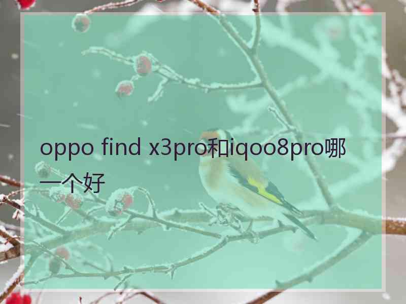 oppo find x3pro和iqoo8pro哪一个好