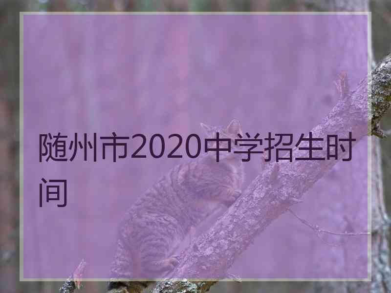 随州市2020中学招生时间