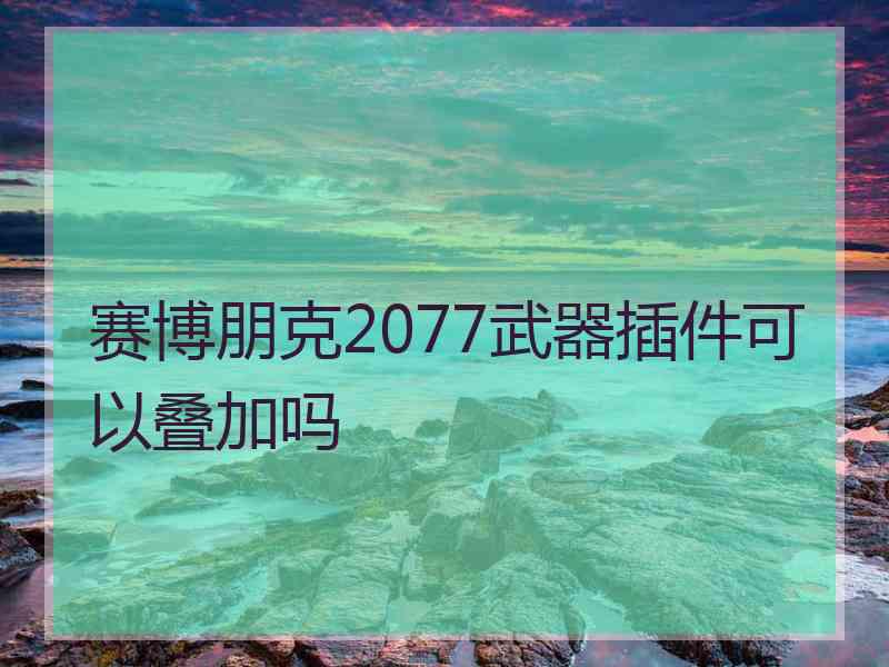 赛博朋克2077武器插件可以叠加吗