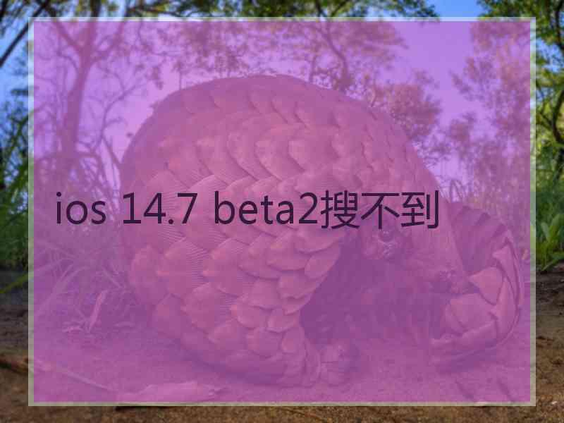 ios 14.7 beta2搜不到