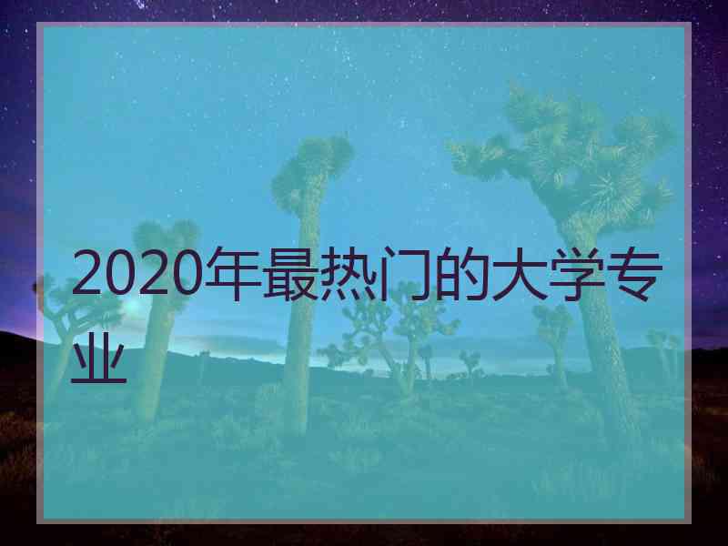 2020年最热门的大学专业