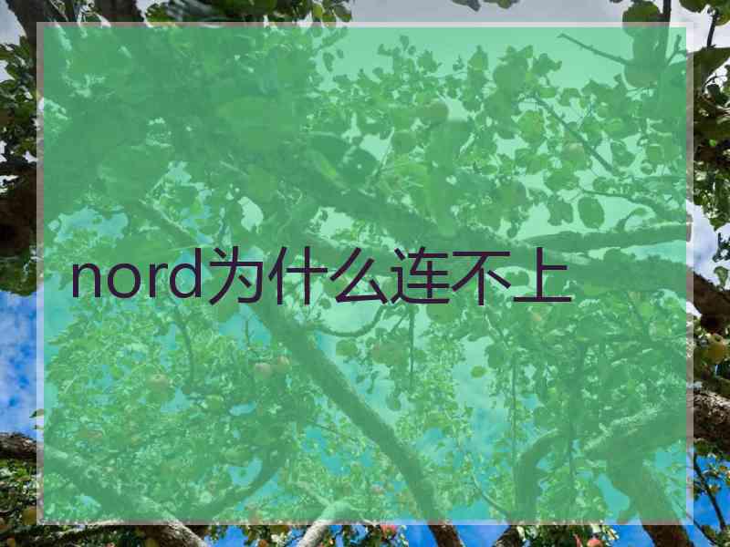 nord为什么连不上