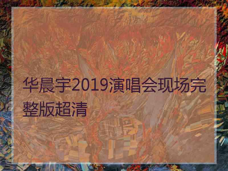 华晨宇2019演唱会现场完整版超清