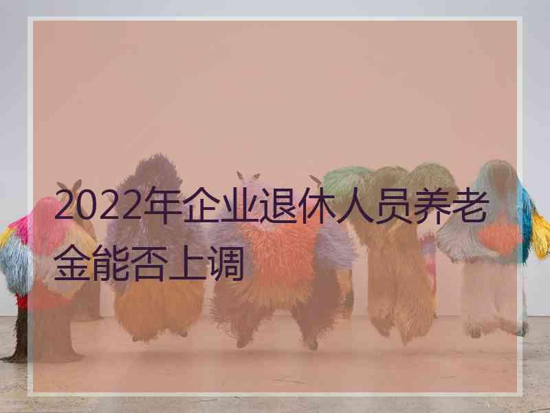 2022年企业退休人员养老金能否上调