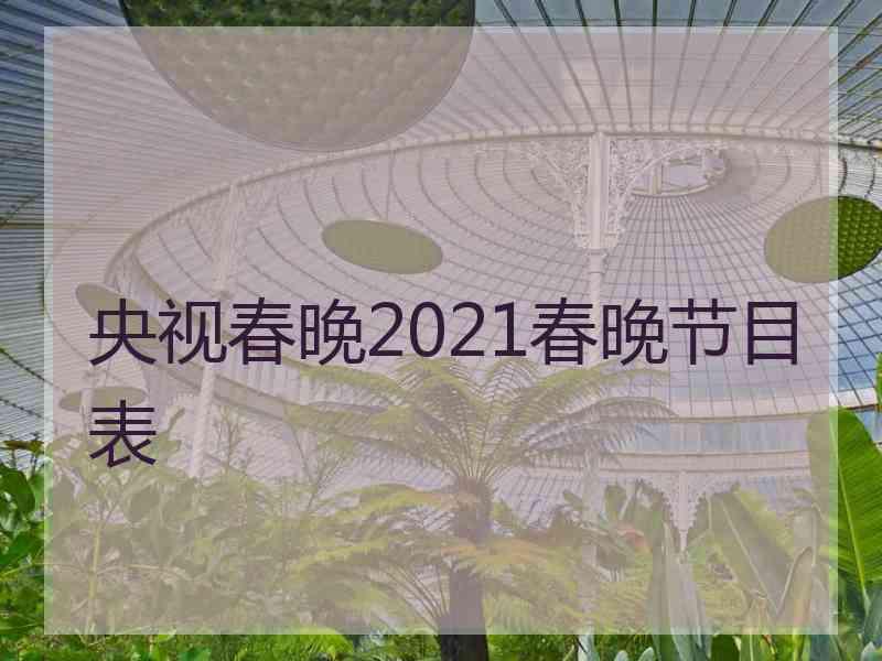 央视春晚2021春晚节目表