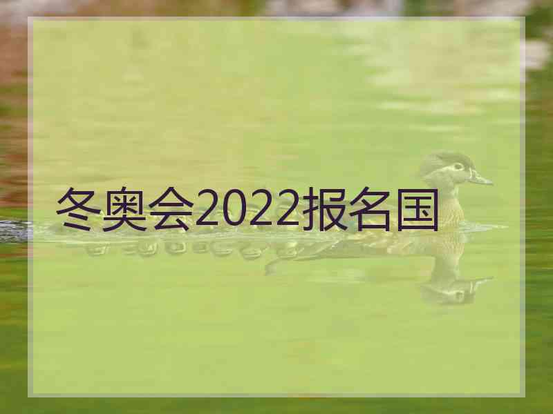 冬奥会2022报名国