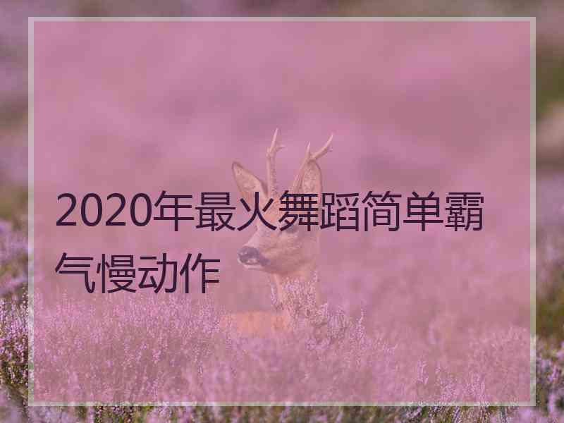 2020年最火舞蹈简单霸气慢动作