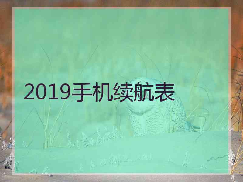 2019手机续航表