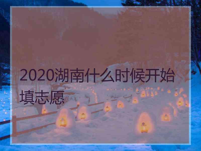 2020湖南什么时候开始填志愿