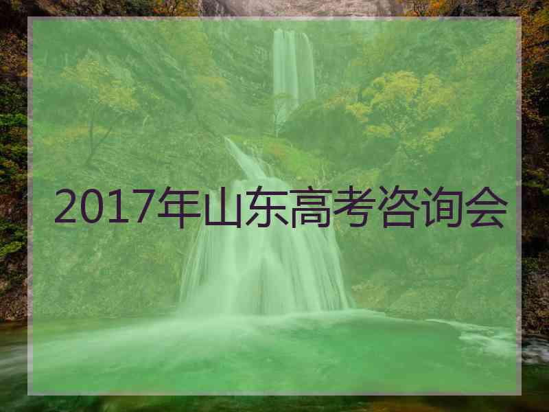 2017年山东高考咨询会