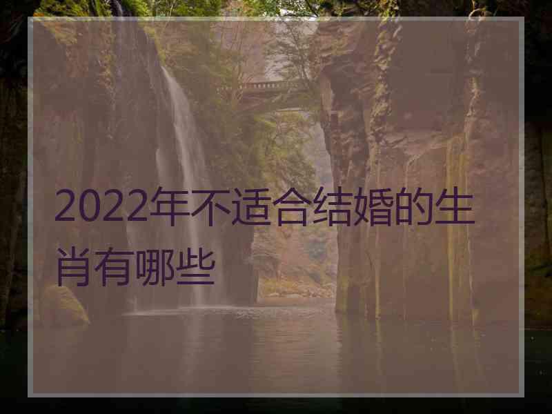 2022年不适合结婚的生肖有哪些