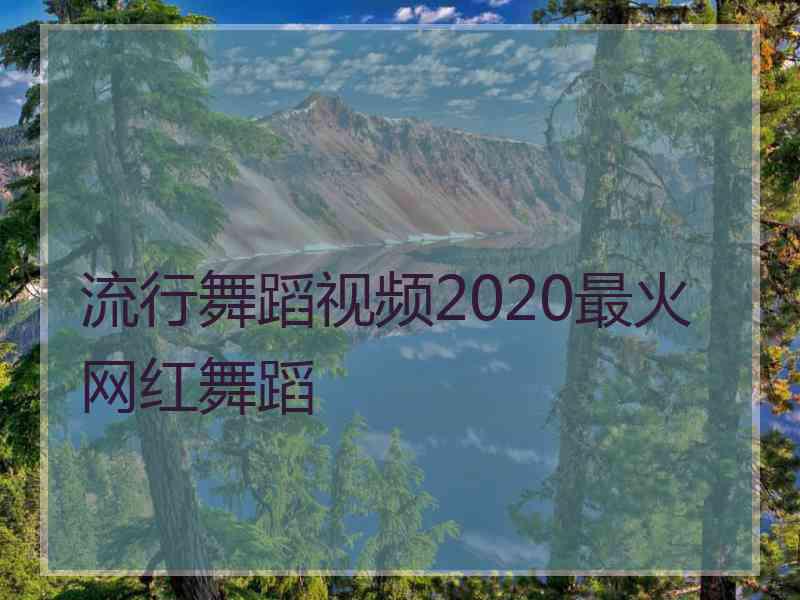 流行舞蹈视频2020最火网红舞蹈