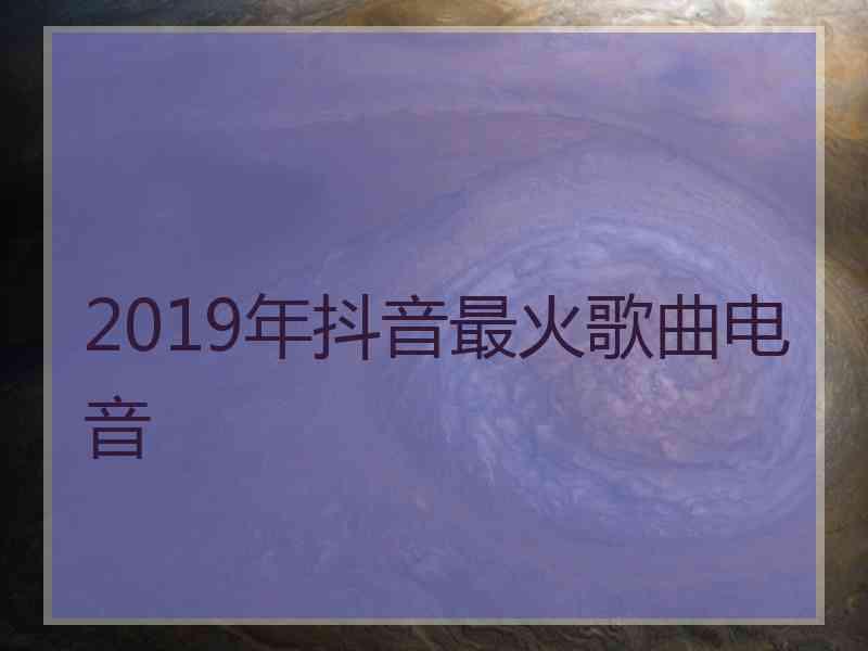 2019年抖音最火歌曲电音