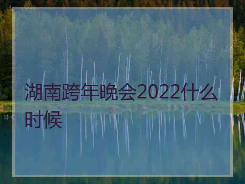 湖南跨年晚会2022什么时候