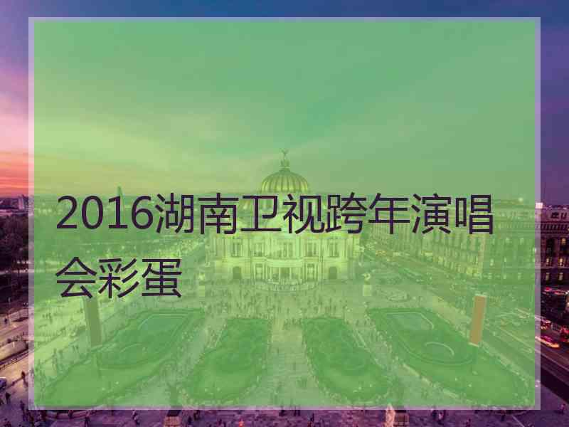 2016湖南卫视跨年演唱会彩蛋